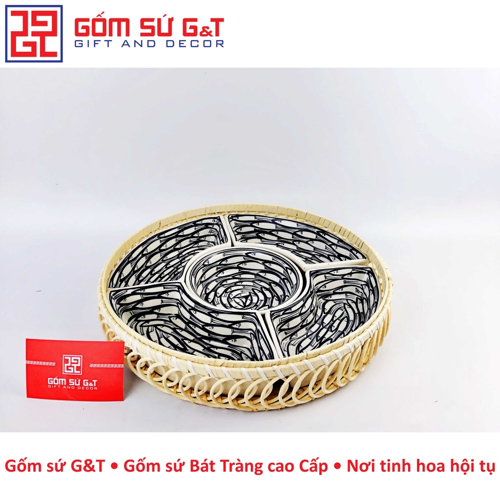 Khay mứt vẽ cá đàn