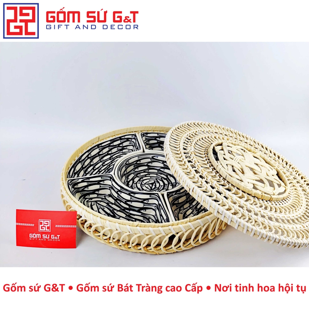 Khay mứt vẽ cá đàn