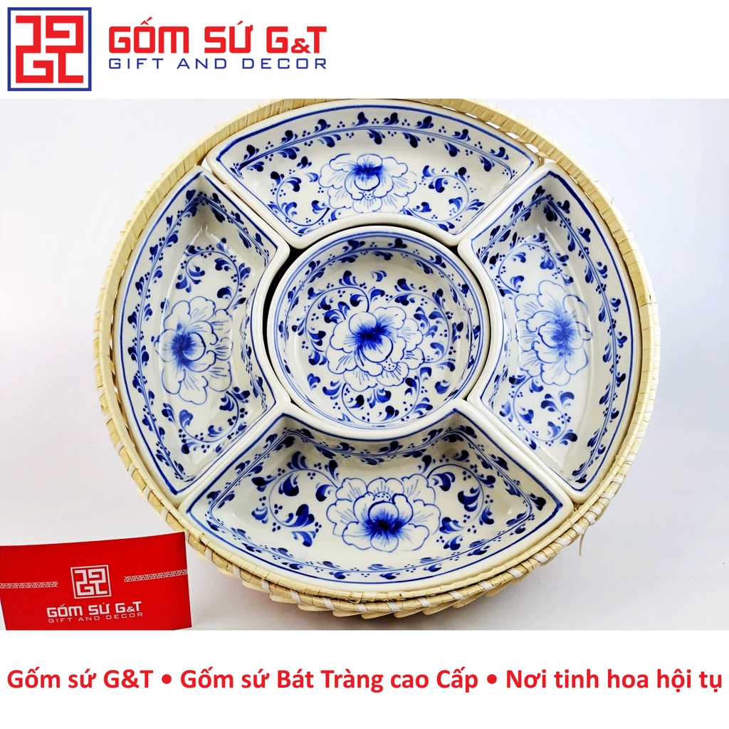 Khay mứt vẽ sen dây