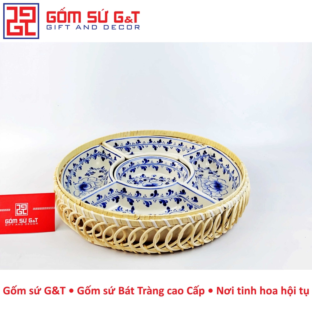 Khay mứt vẽ sen dây