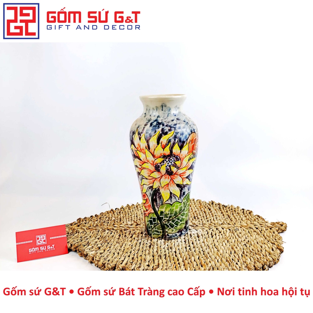 Lọ hoa đùi dế hoa hướng dương