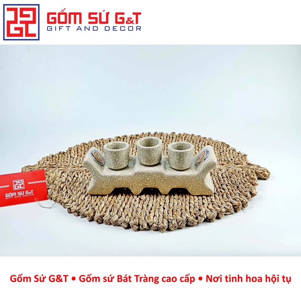 Bộ kỷ ngai men rạn sen nổi