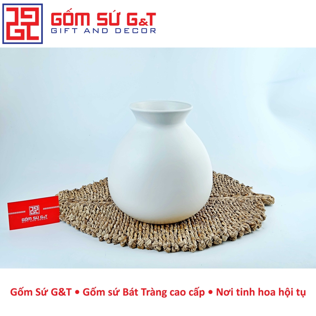 Lọ hoa dáng rọ vẽ sen