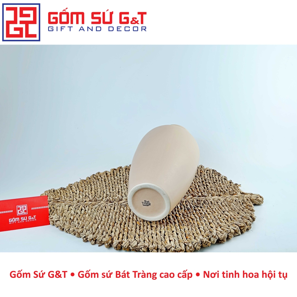 Lọ hoa dáng đùi dế vẽ cam
