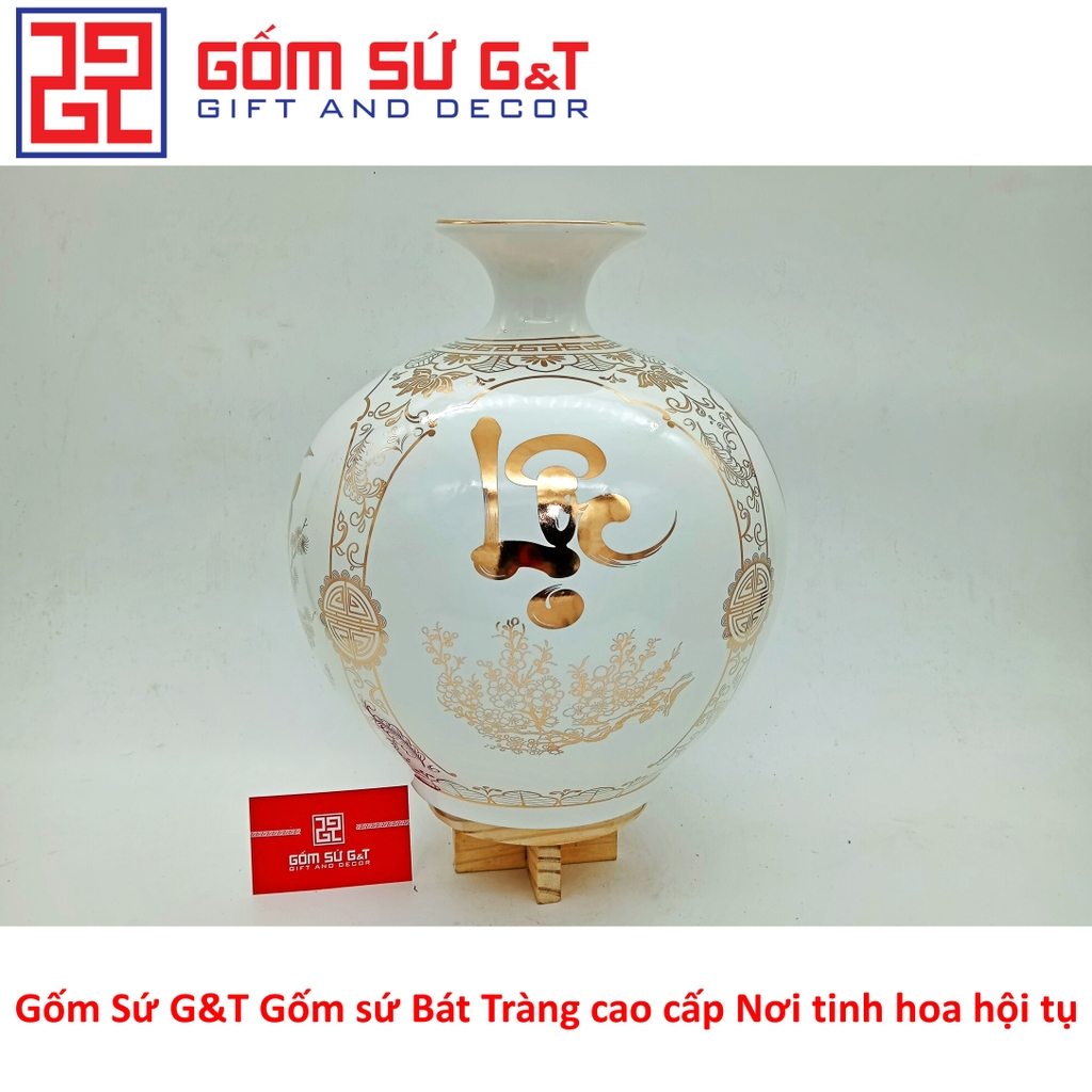 Bóng hút tài lộc tứ cảnh Phúc Đức Tài Lộc vẽ vàng kim