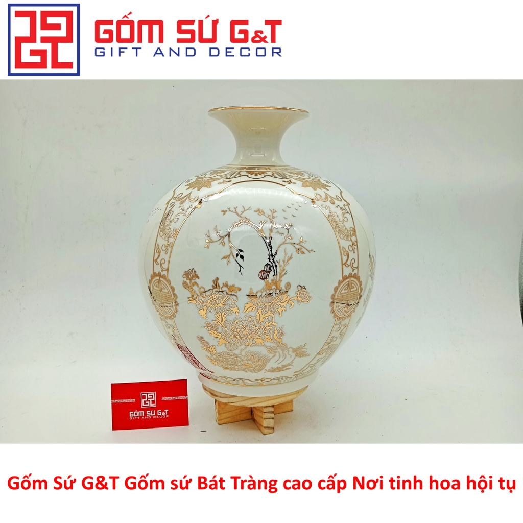 Bóng hút tài lộc bốn mùa sung túc vẽ vàng kim