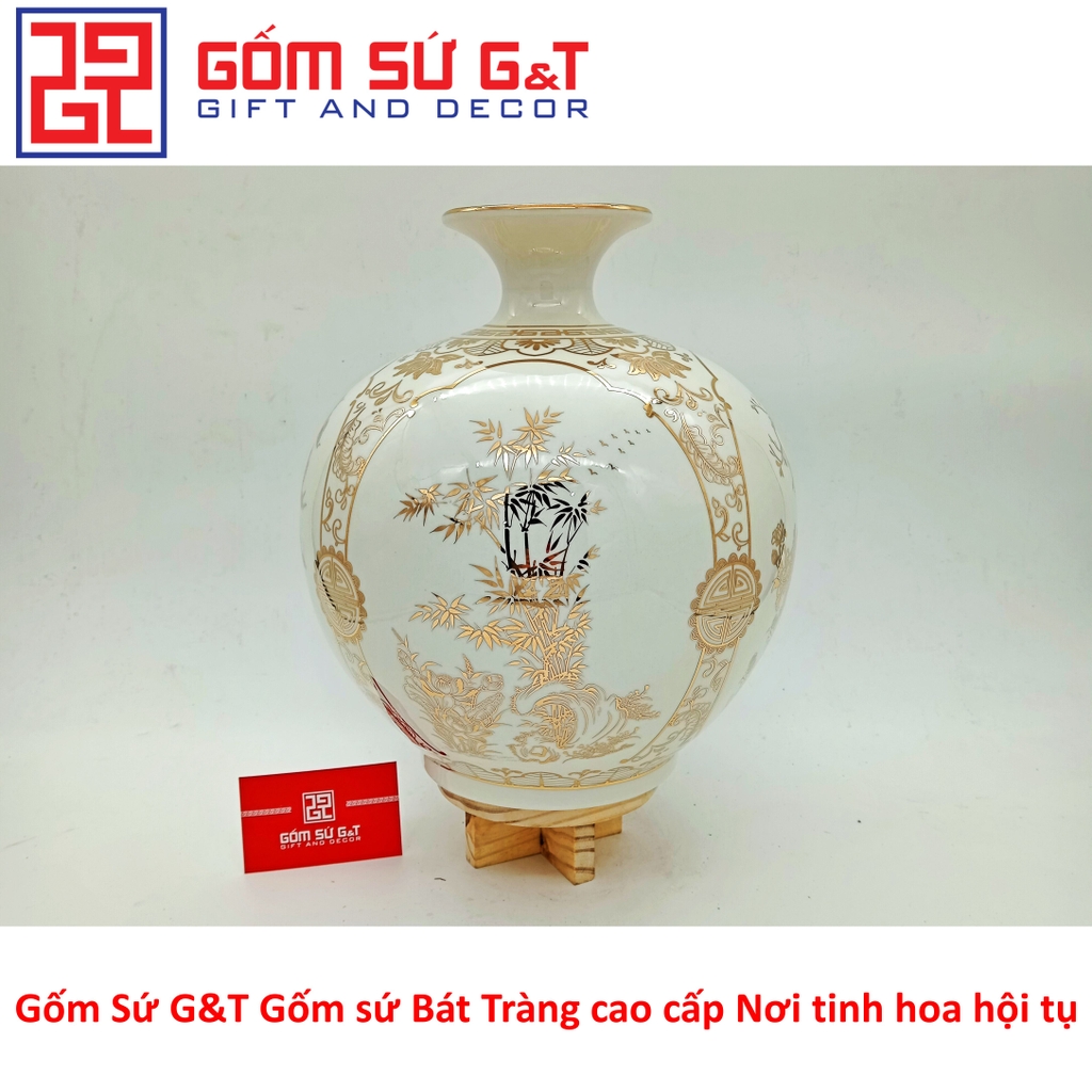 Bóng hút tài lộc bốn mùa sung túc vẽ vàng kim