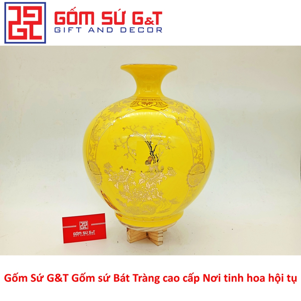 Bóng hút tài lộc bốn mùa sung túc vẽ vàng kim