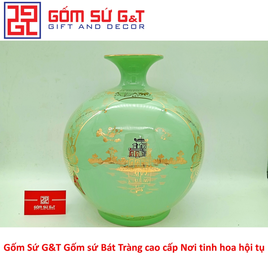 Bóng hút tài lộc tam cảnh Hà Nội vẽ vàng kim