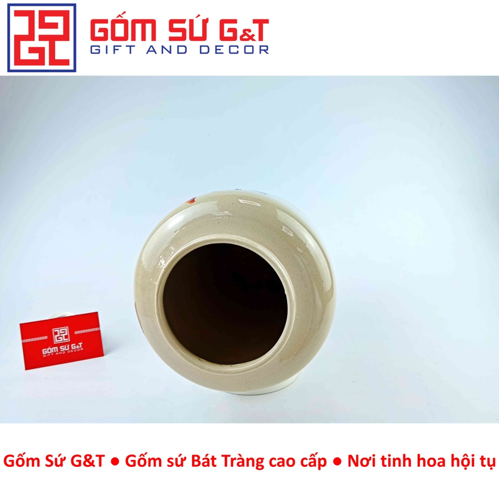 Lọ hoa thạp vẽ hoa loa kèn