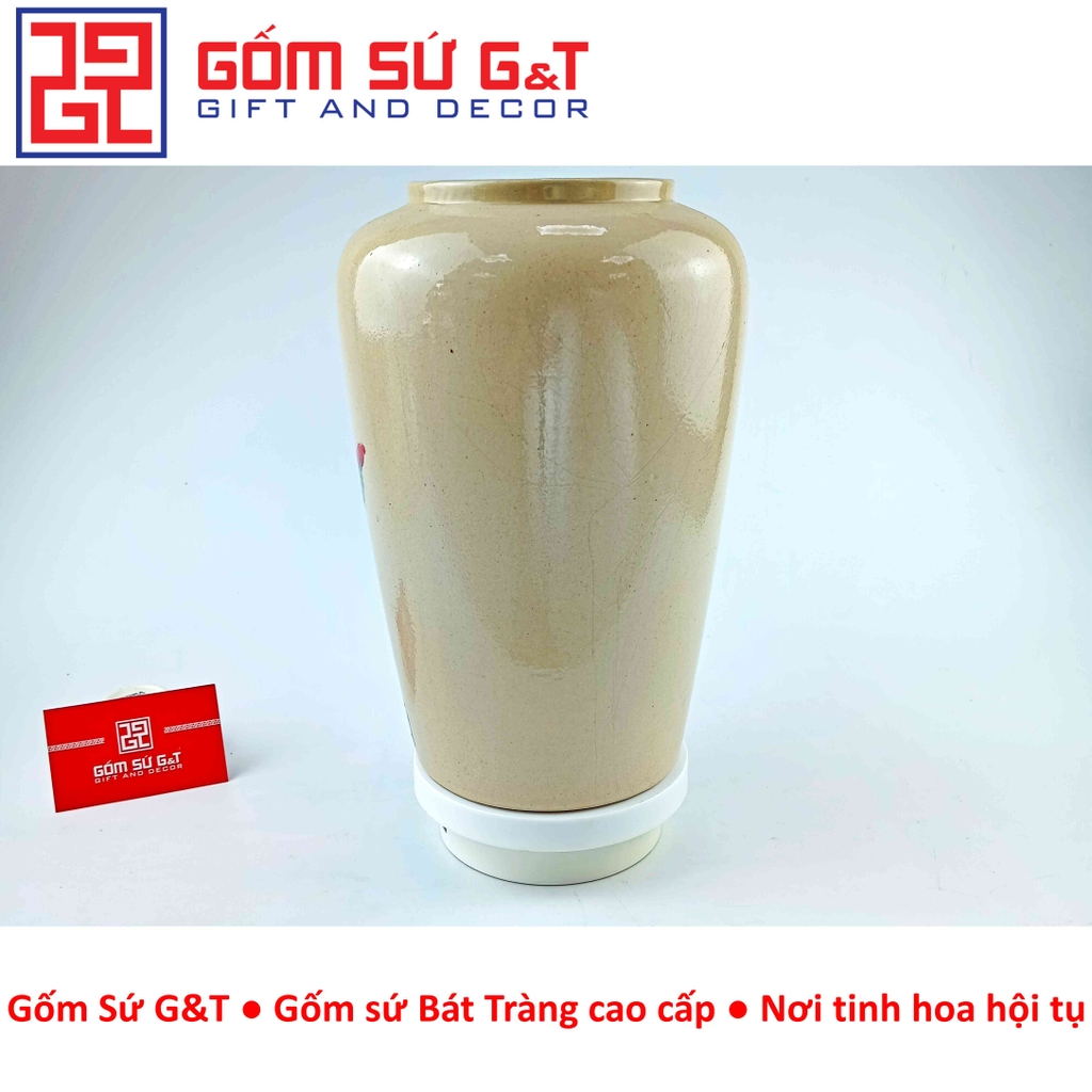 Lọ hoa thạp vẽ hoa loa kèn