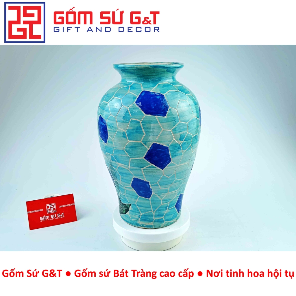 Lọ hoa đùi dế vẽ hoa hướng dương