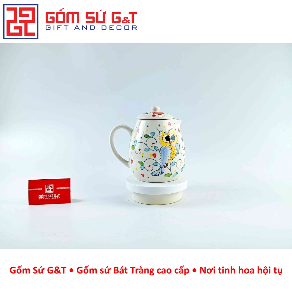 Bộ tích trà vẽ cú mèo