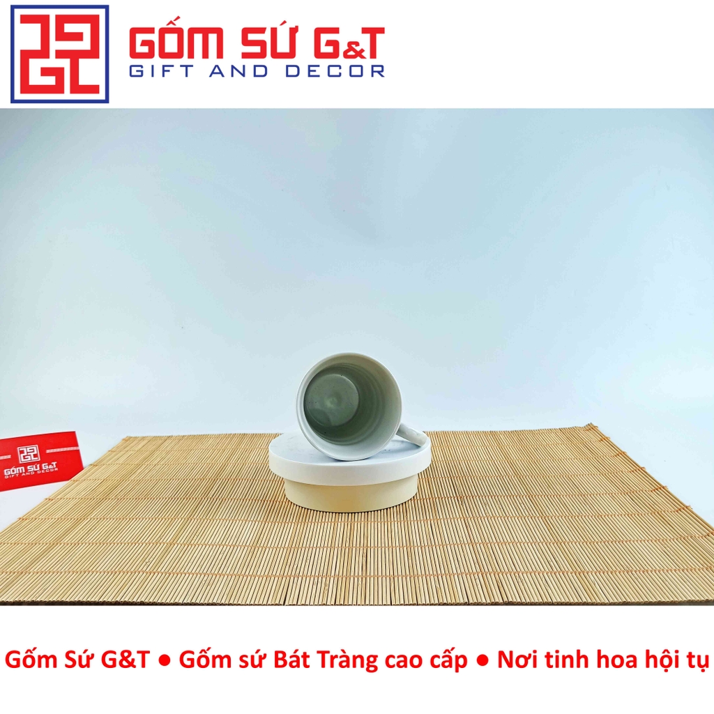 Cốc quai vẽ hoa đại thanh xanh
