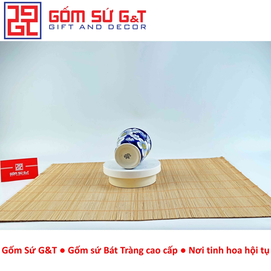 Cốc trụ vẽ băng mai xanh