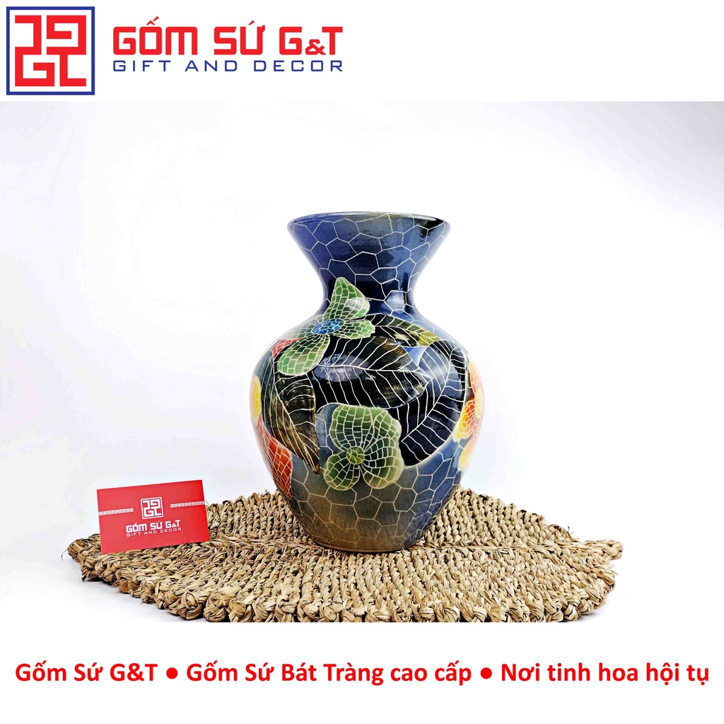 Lọ hoa Mosiac hoa hướng dương miệng loe