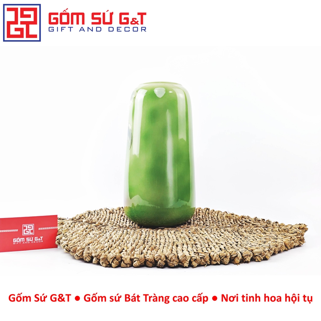 Lọ hoa dáng đu đủ vẽ 3D Sắc chuối bên lu