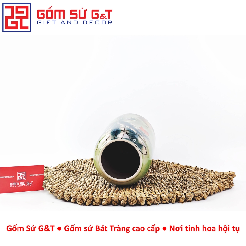 Lọ hoa dáng đu đủ vẽ 3D Sắc chuối bên lu