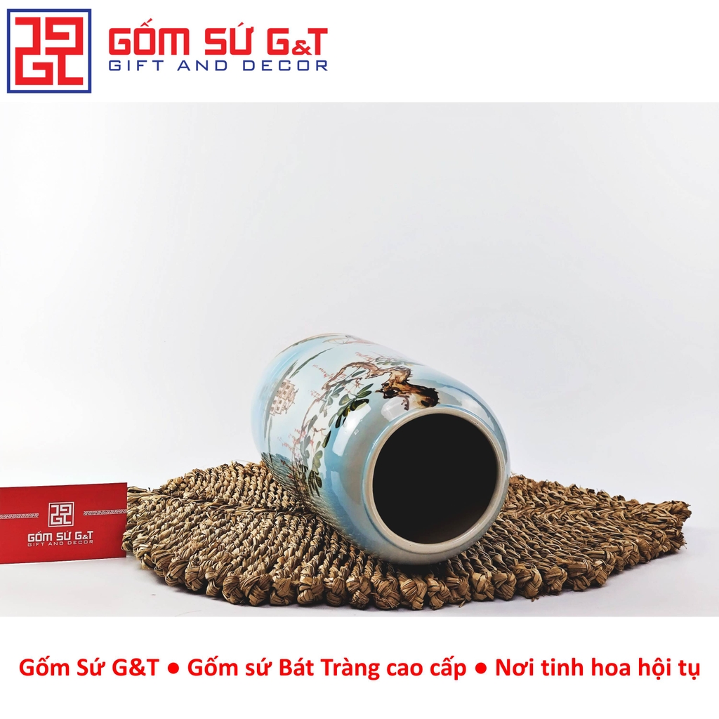 Lọ hoa dáng đu đủ vẽ 3D Hồ Gươm