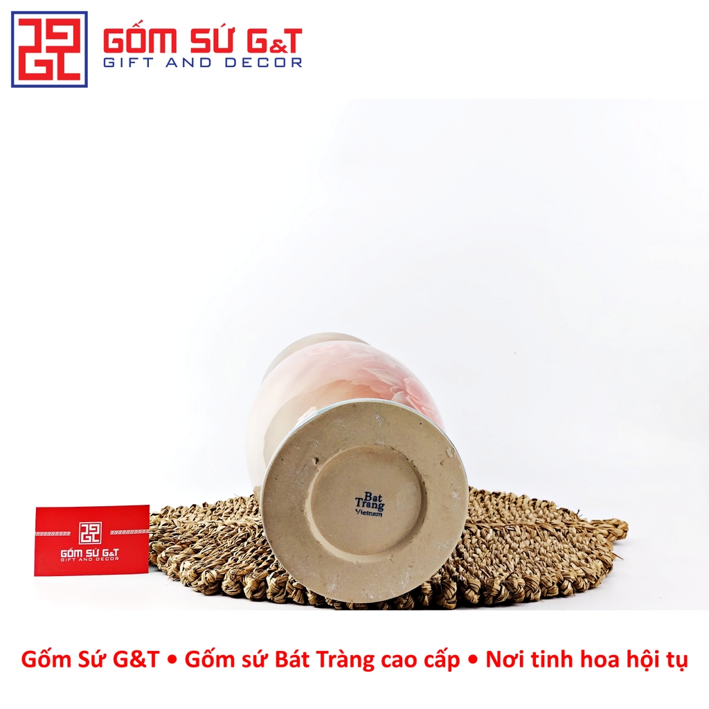 Lọ hoa vuốt tay hồng phú quý