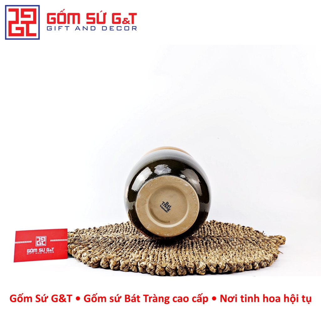 Lọ hoa vuốt tay dáng thon vẽ hoa hồng