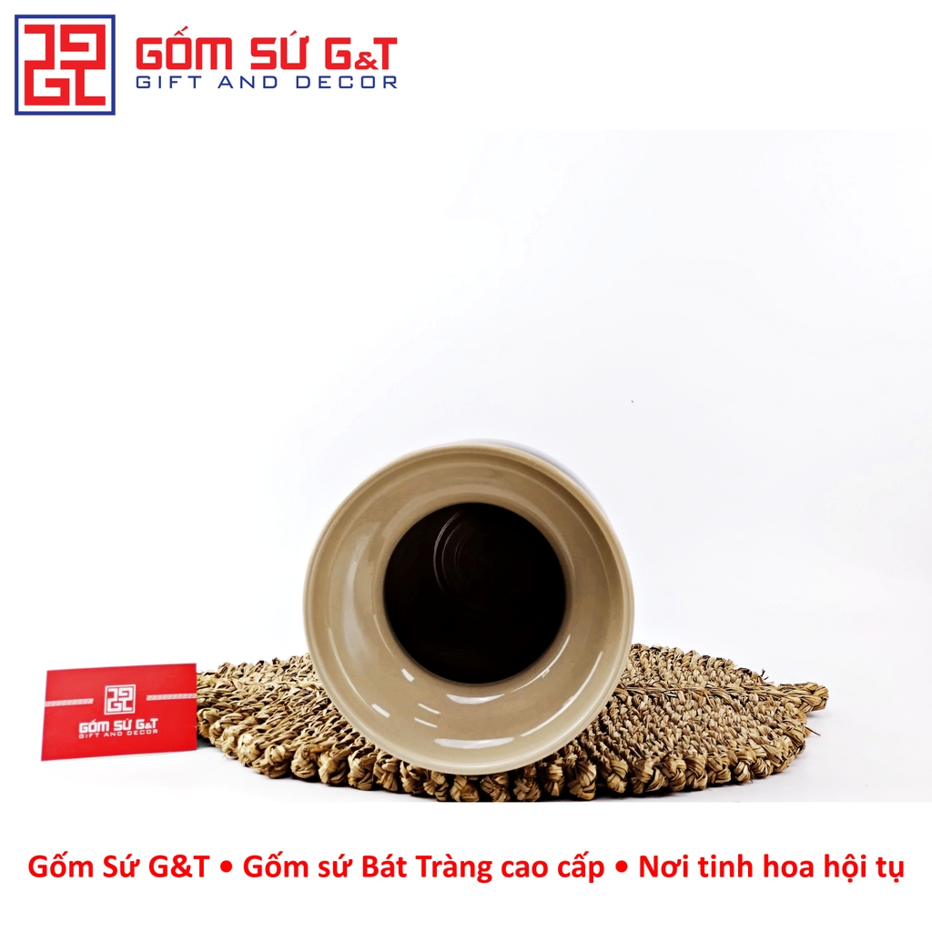 Lọ hoa vuốt tay dáng thon vẽ hoa hồng
