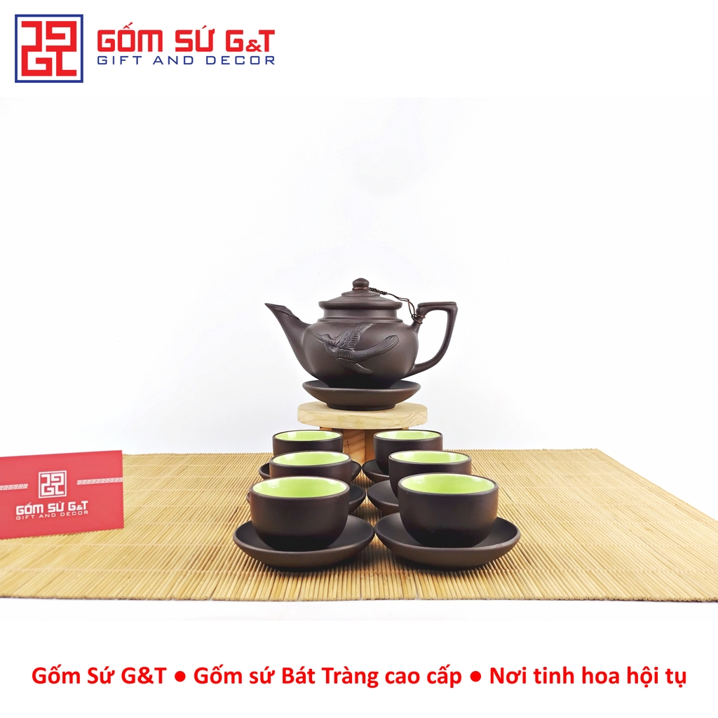 Bộ trà liên hoa trơn