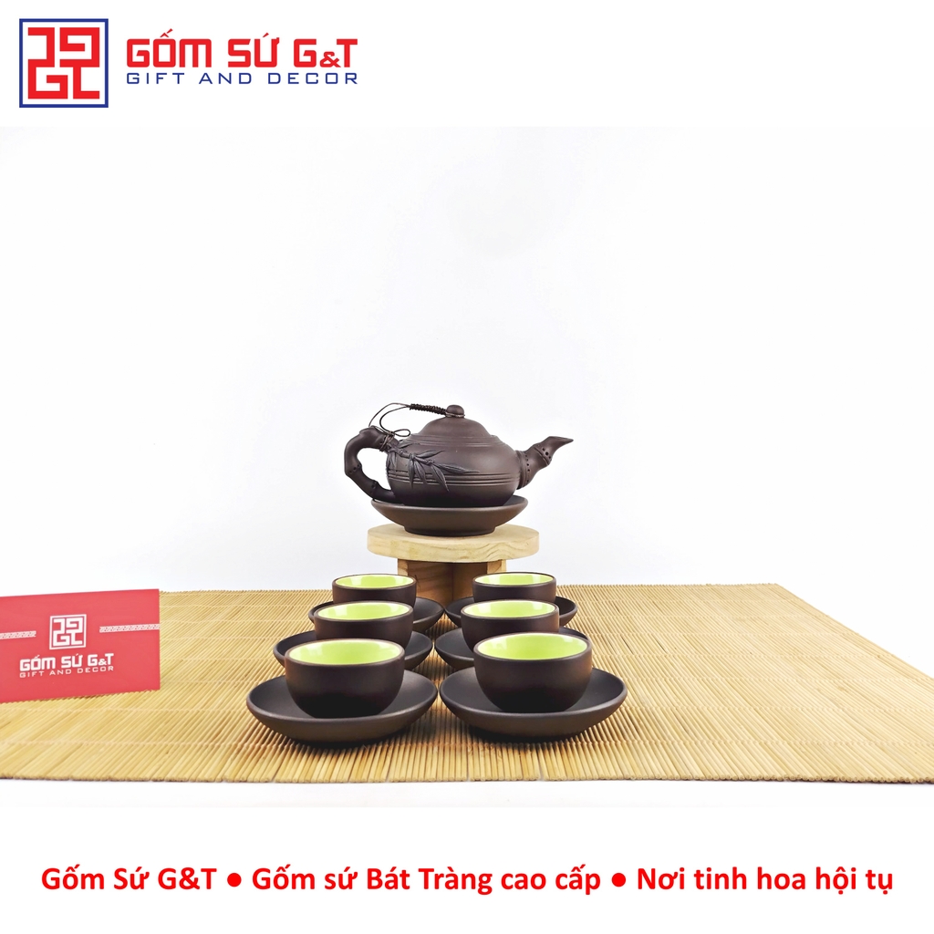 Bộ trà nhỡ đắp trúc đen