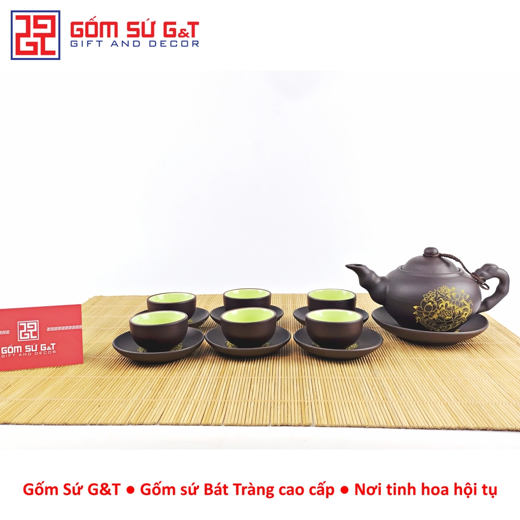 Bộ trà liên hoa trơn