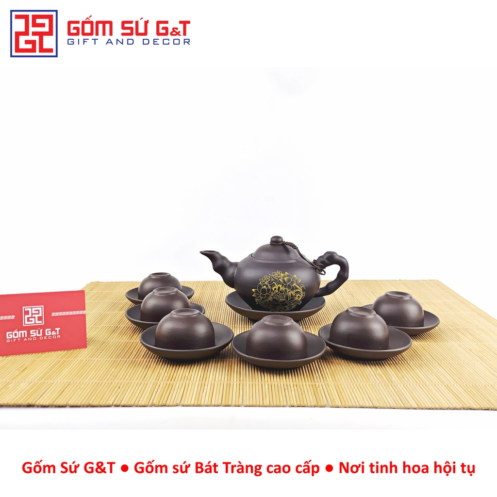 Bộ trà liên hoa trơn