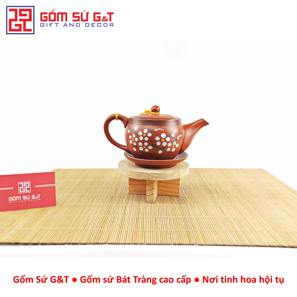 Bộ trà ganh vẽ hoa đào
