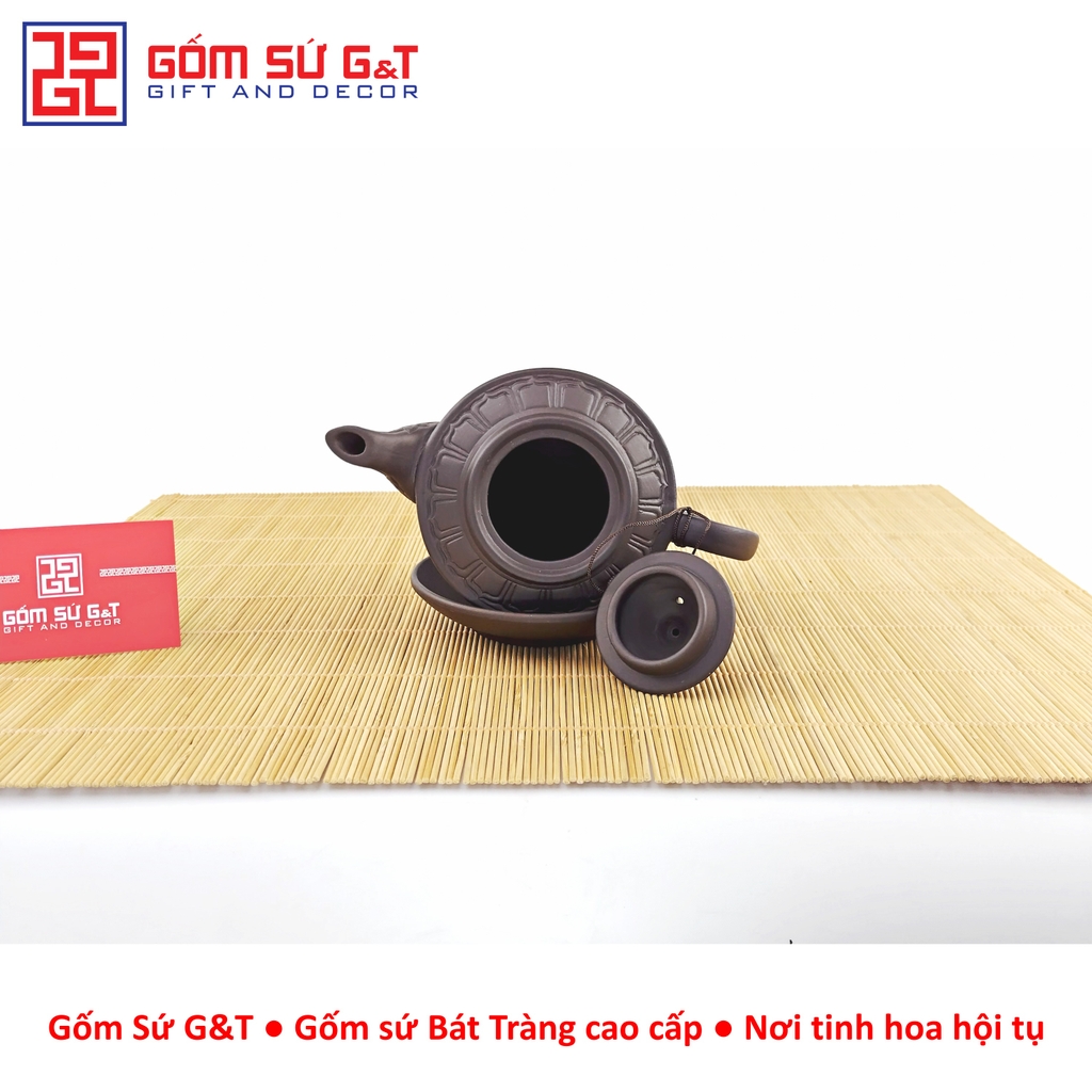 Bộ trà đèn thấp khắc sen