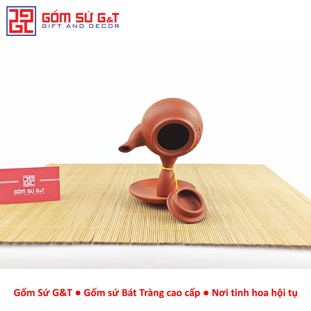 Bộ trà đắp quai chuôi đỏ