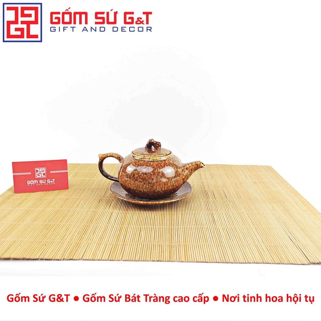 Bộ trà men hỏa biến áng quả hồng nâu
