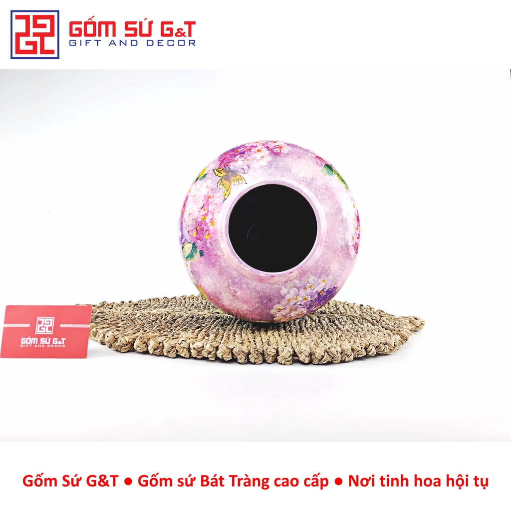 Lọ hoa vuốt tay dáng vò vẽ cẩm tú cầu