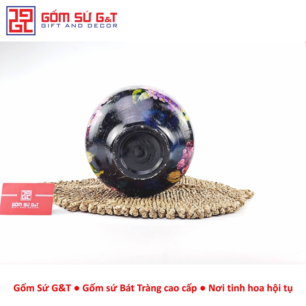 Lọ hoa vuốt tay dáng vò vẽ cẩm tú cầu