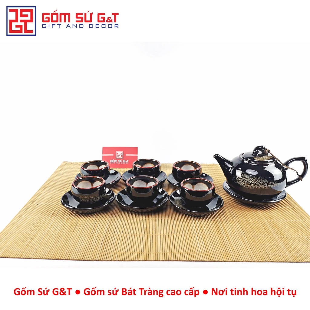 Bộ trà hỏa biến quả hồng bé lòng hoa nâu