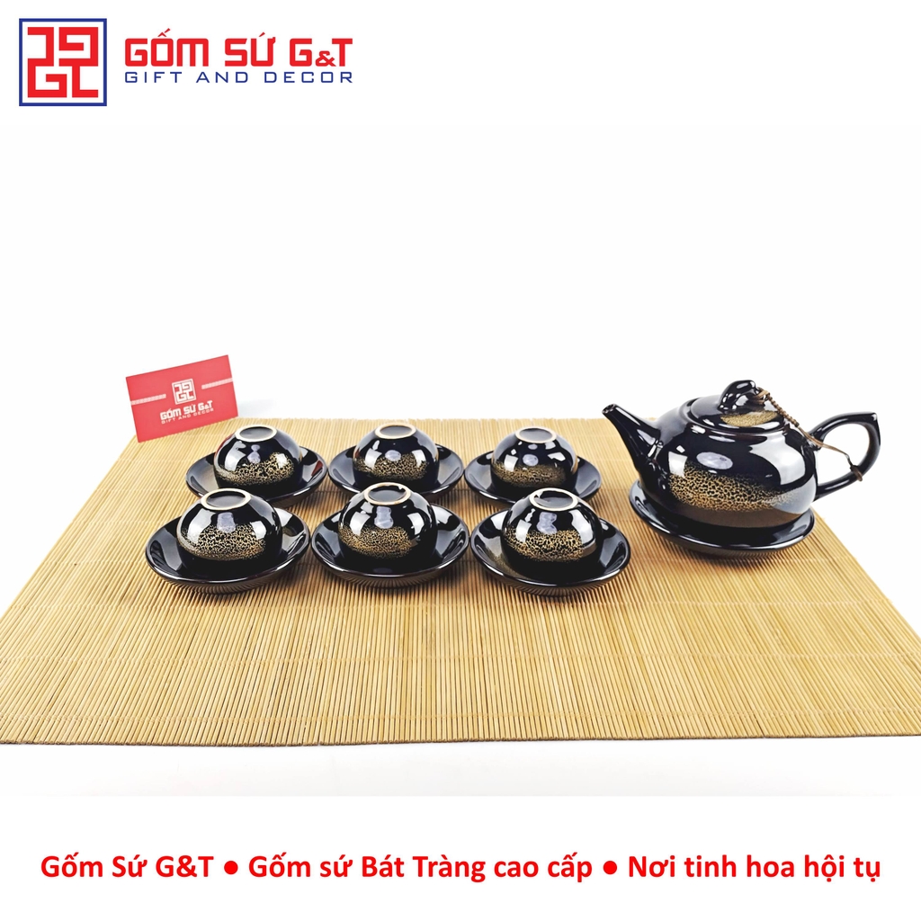 Bộ trà hỏa biến quả hồng bé lòng hoa nâu