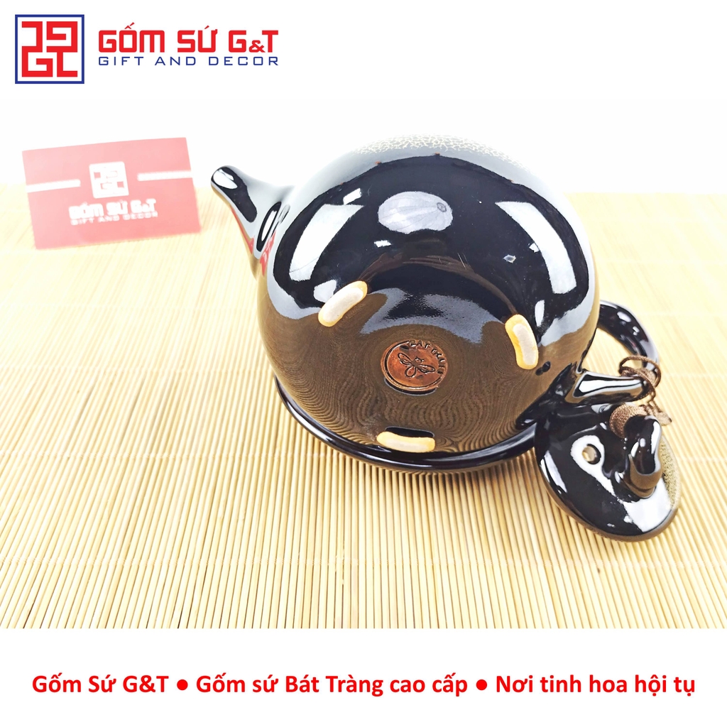 Bộ trà hỏa biến quả hồng bé lòng hoa nâu