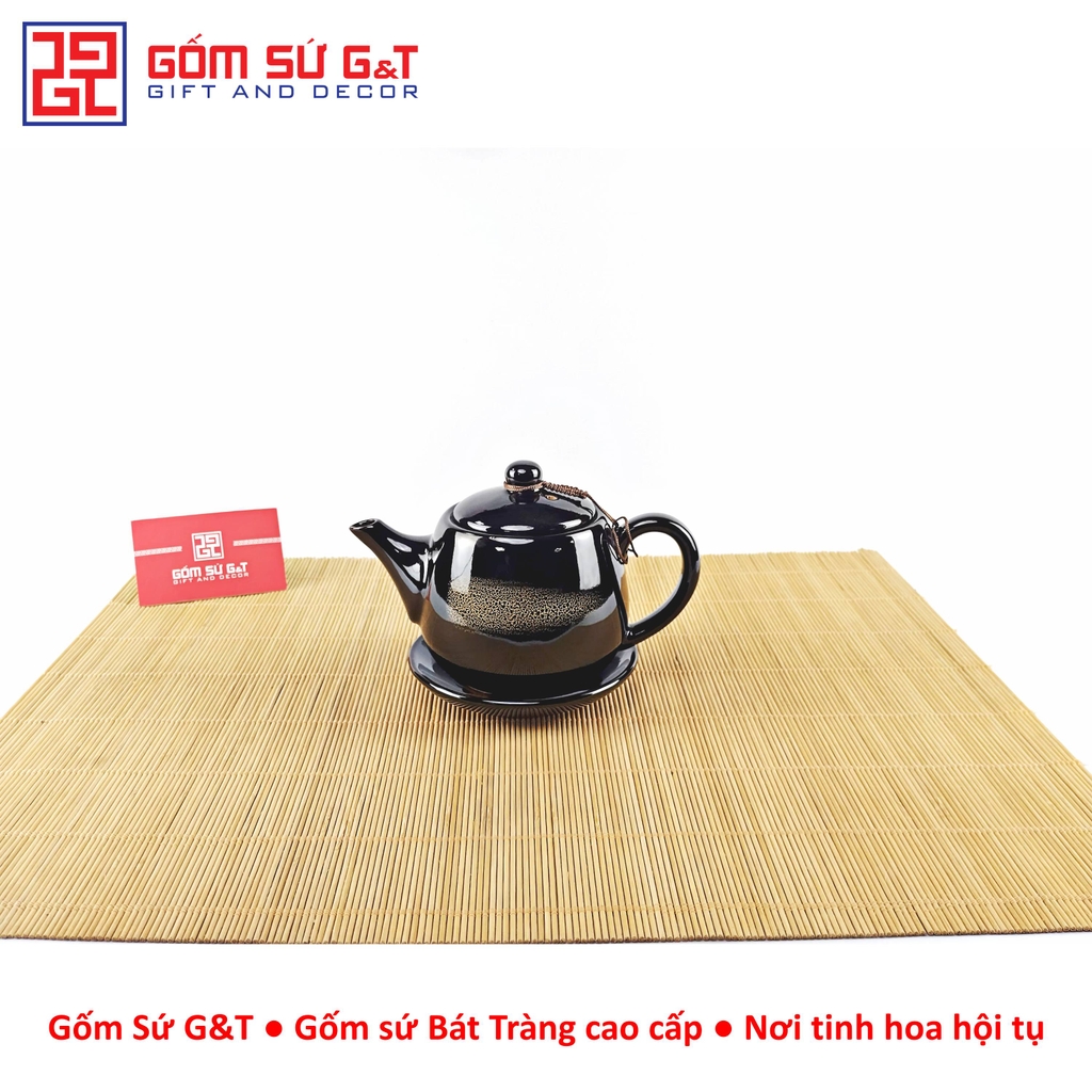 Bộ trà quả hồng to chén lòng hoa nâu