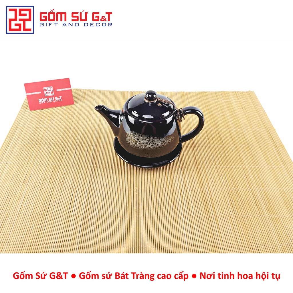 Bộ trà quả hồng to chén lòng hoa nâu