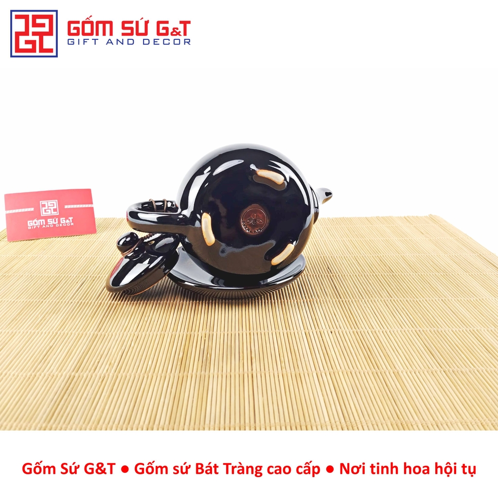 Bộ trà quả hồng to chén lòng hoa nâu