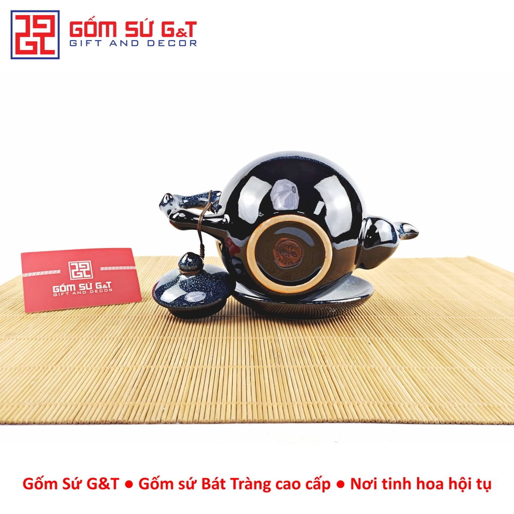 Bộ trà hỏa biến gốc cây lòng hoa men xanh