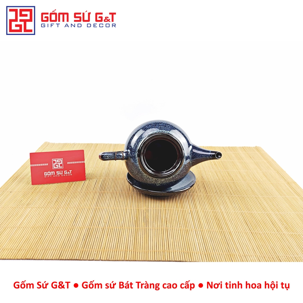 Bộ trà hỏa biến quả hồng bé lòng hoa xanh