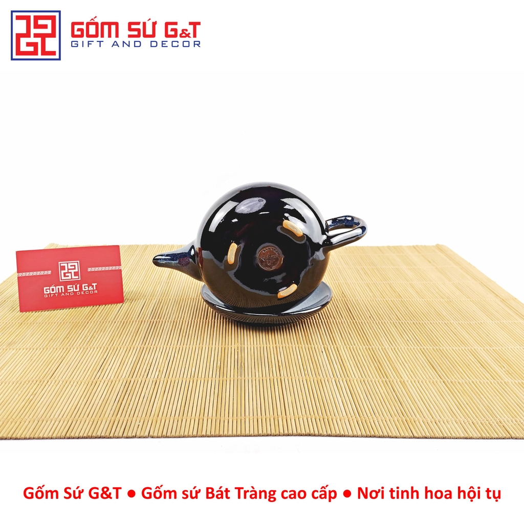 Bộ trà hỏa biến quả hồng bé lòng hoa xanh