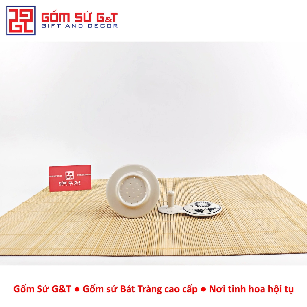 Bộ phin cafe vẽ hoa bèo đỏ