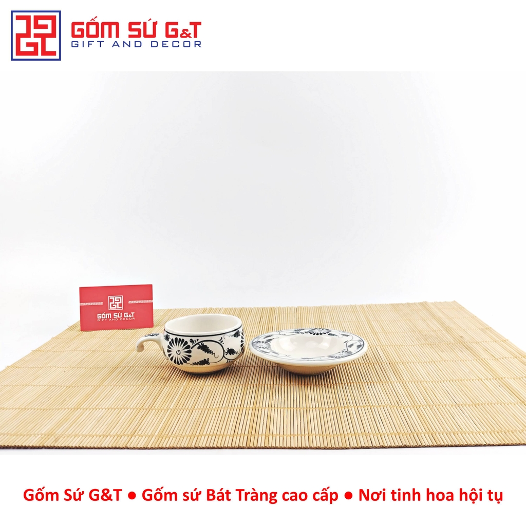 Bộ phin cafe vẽ hoa bèo đỏ