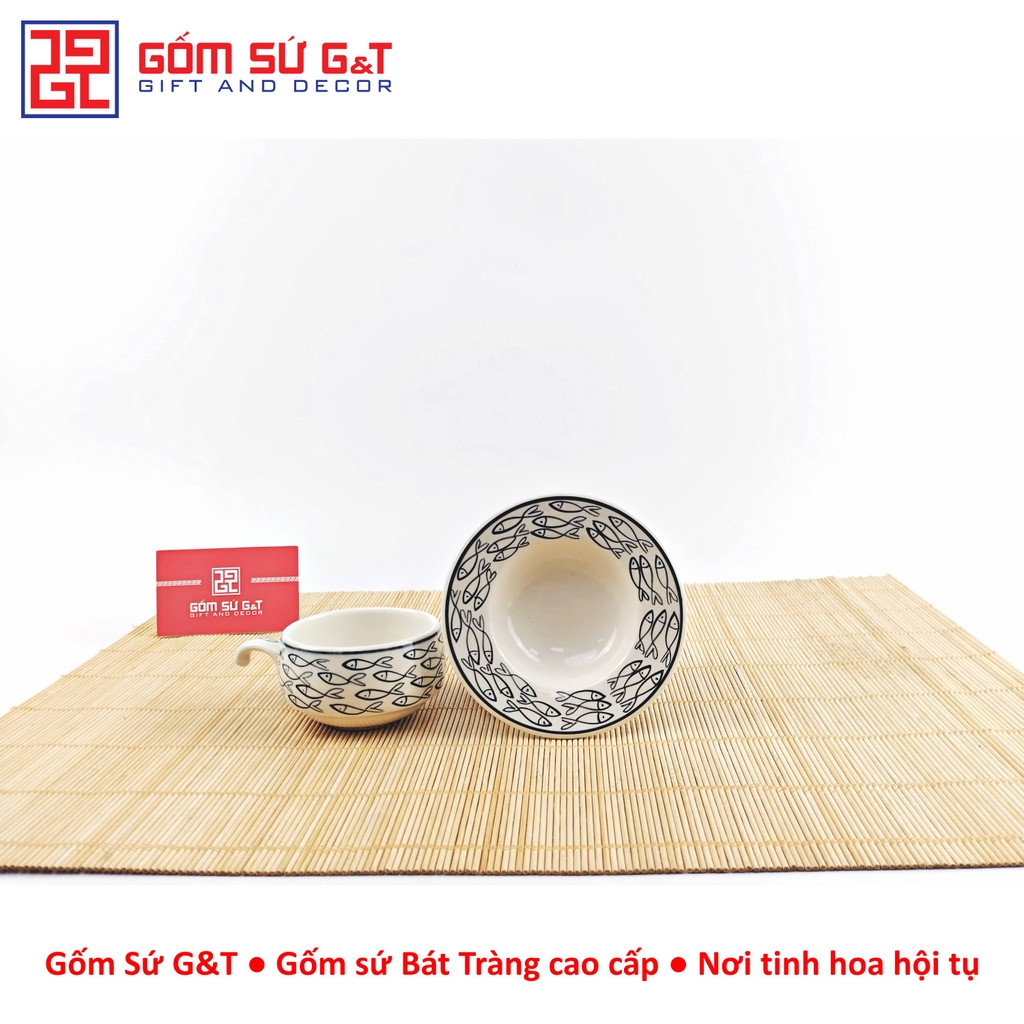 Bộ phin cafe vẽ cá đàn