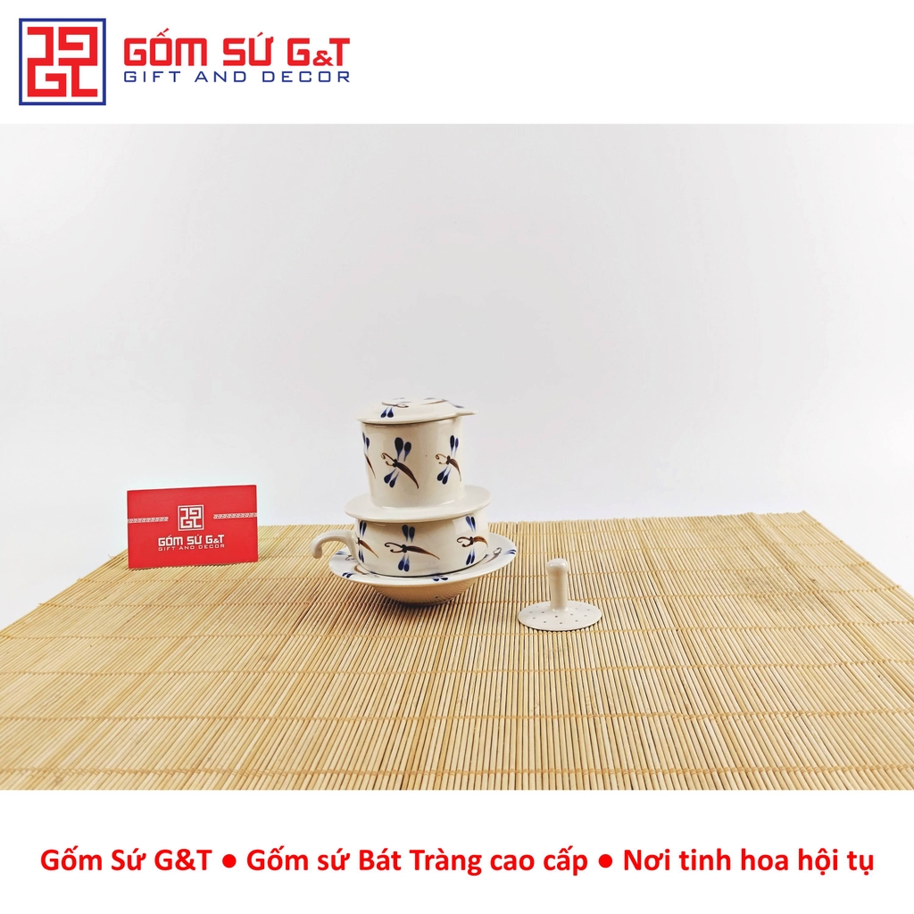 Bộ phin cafe vẽ chuồn ớt