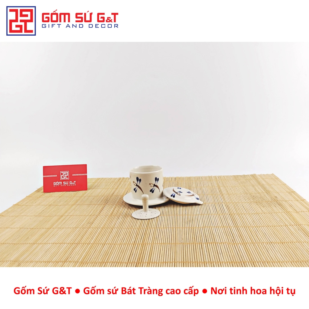 Bộ phin cafe vẽ chuồn ớt